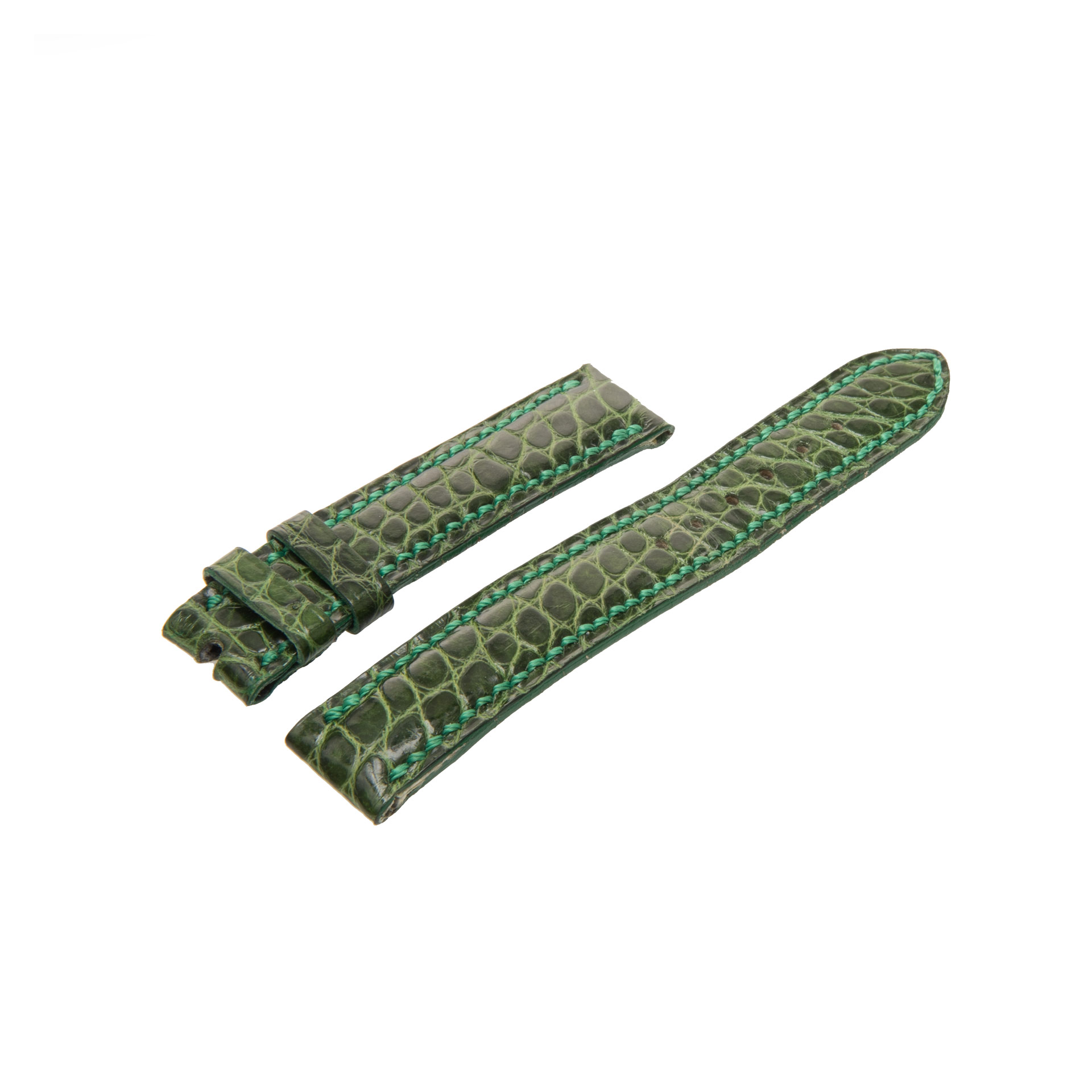 Bvlgari slightly used green crocodile strap (14x14) image 1