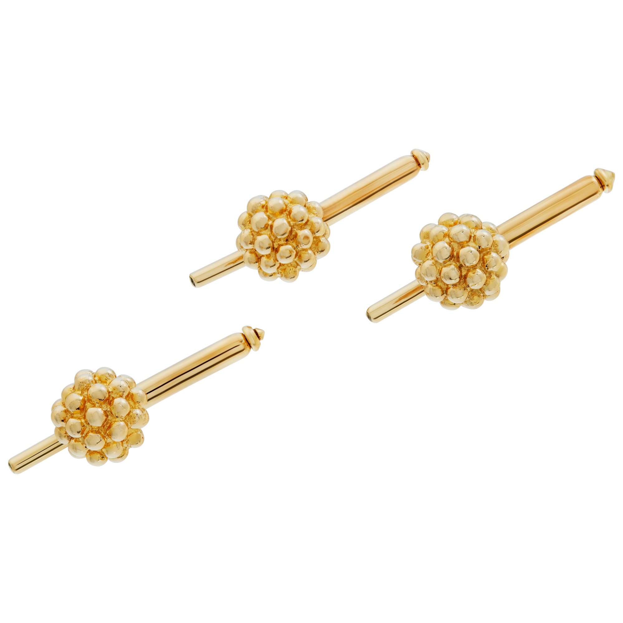 Berry stud setting of 3 pieces in 14K yellow gold image 1