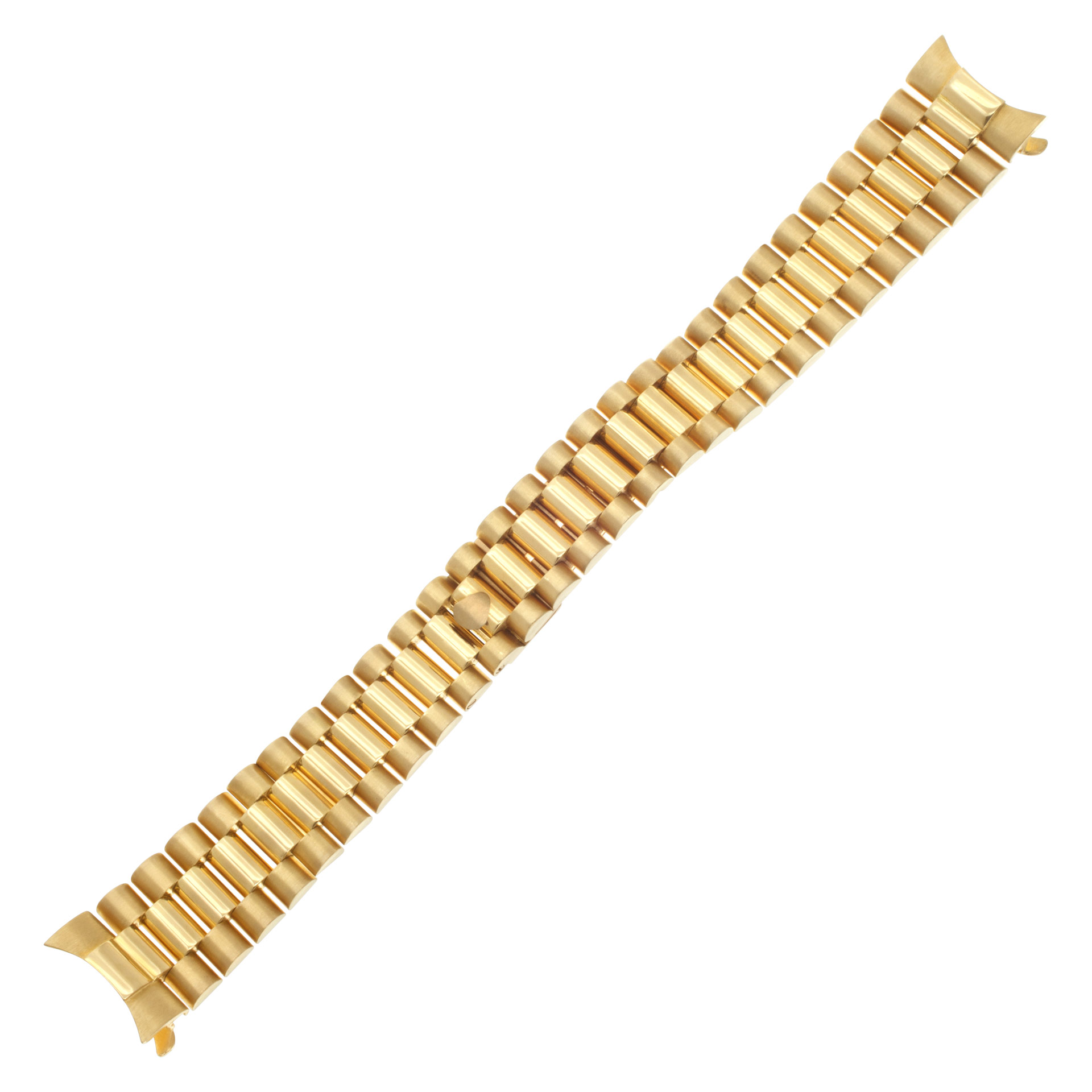Custom Italian President-style bracelet for midsize Rolex replacement in 18k yellow gold (17mm x 13mm) image 1