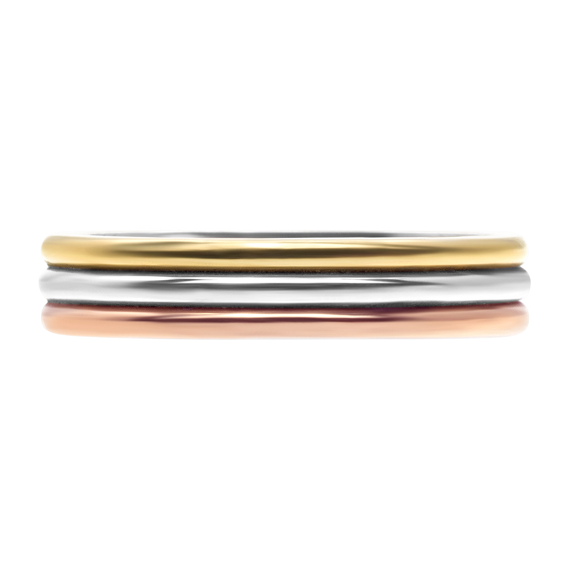 Cartier Trinity wedding band in in 18k white, yellow and rose gold image 1