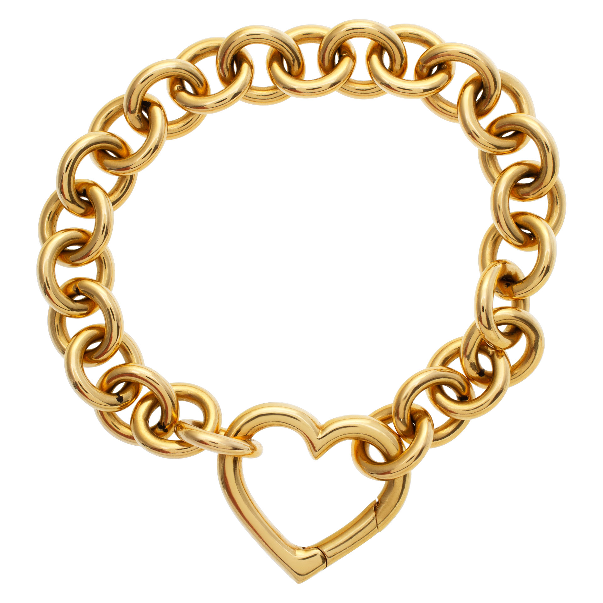 Tiffany and Co. 18k link bracelet with a heart clasp image 1