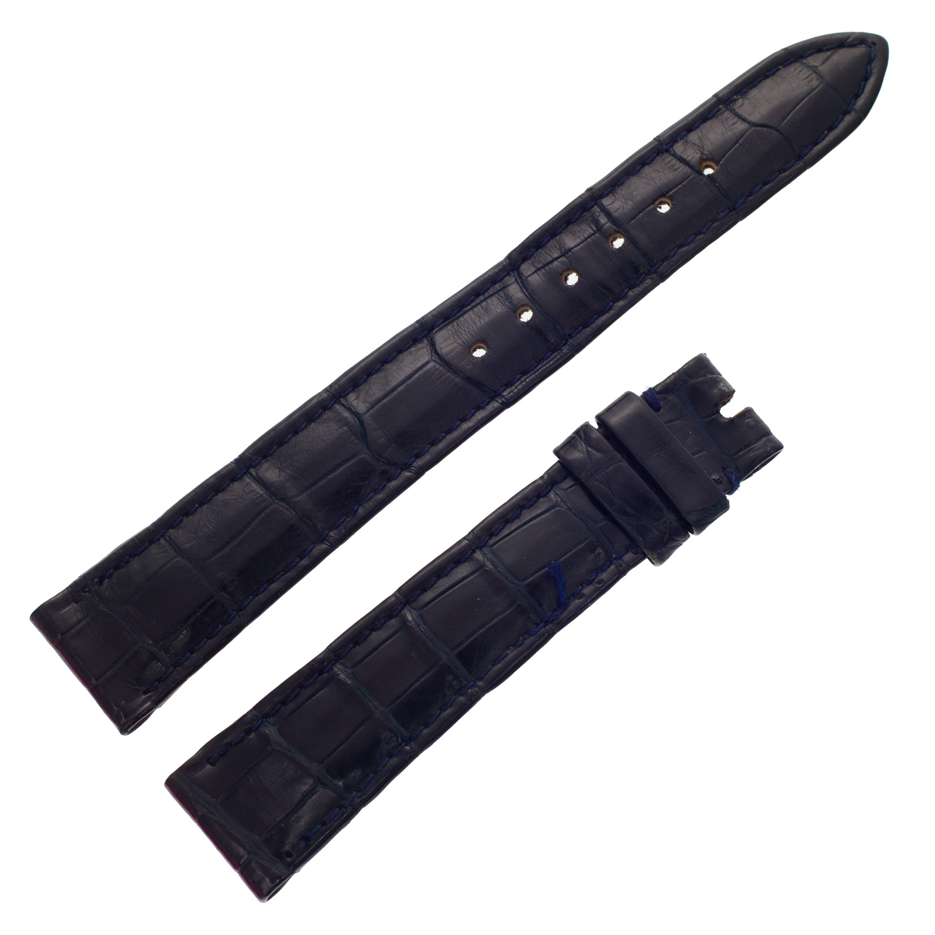 Rolex black alligator strap at 17mm x 14mm image 1