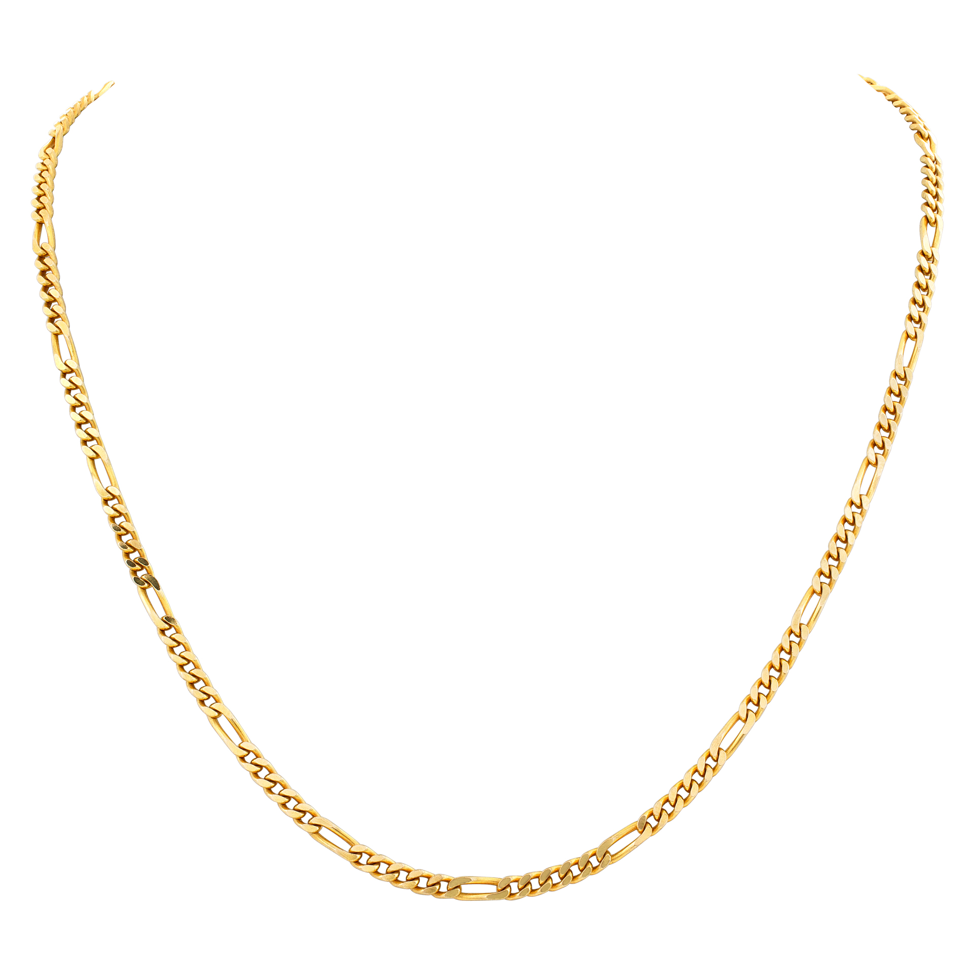 Figaro style link chain in 14k image 1