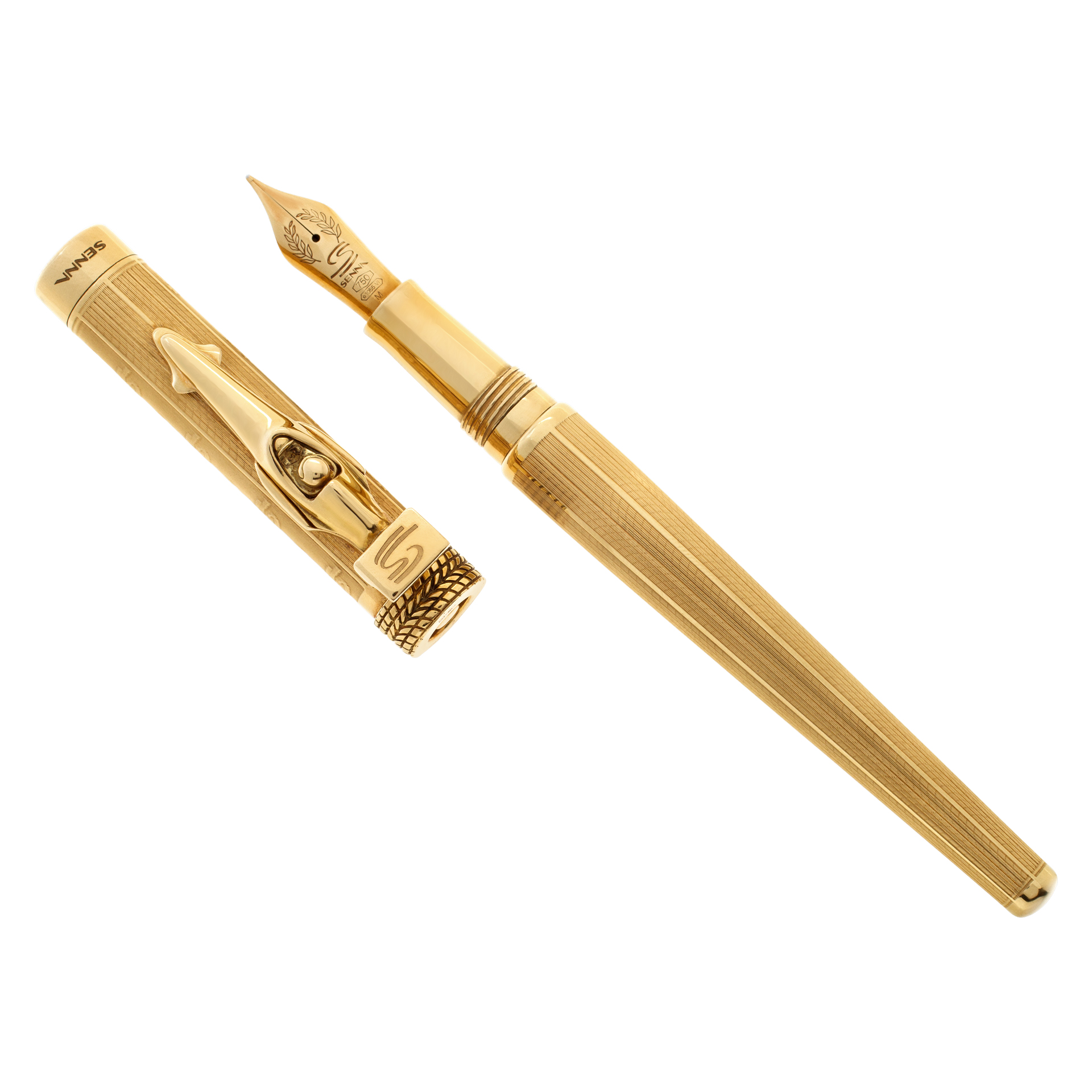 Collectible Montegrappa "Tribute to Ayrton Senna" fountain pen in 18k yellow gold. image 1