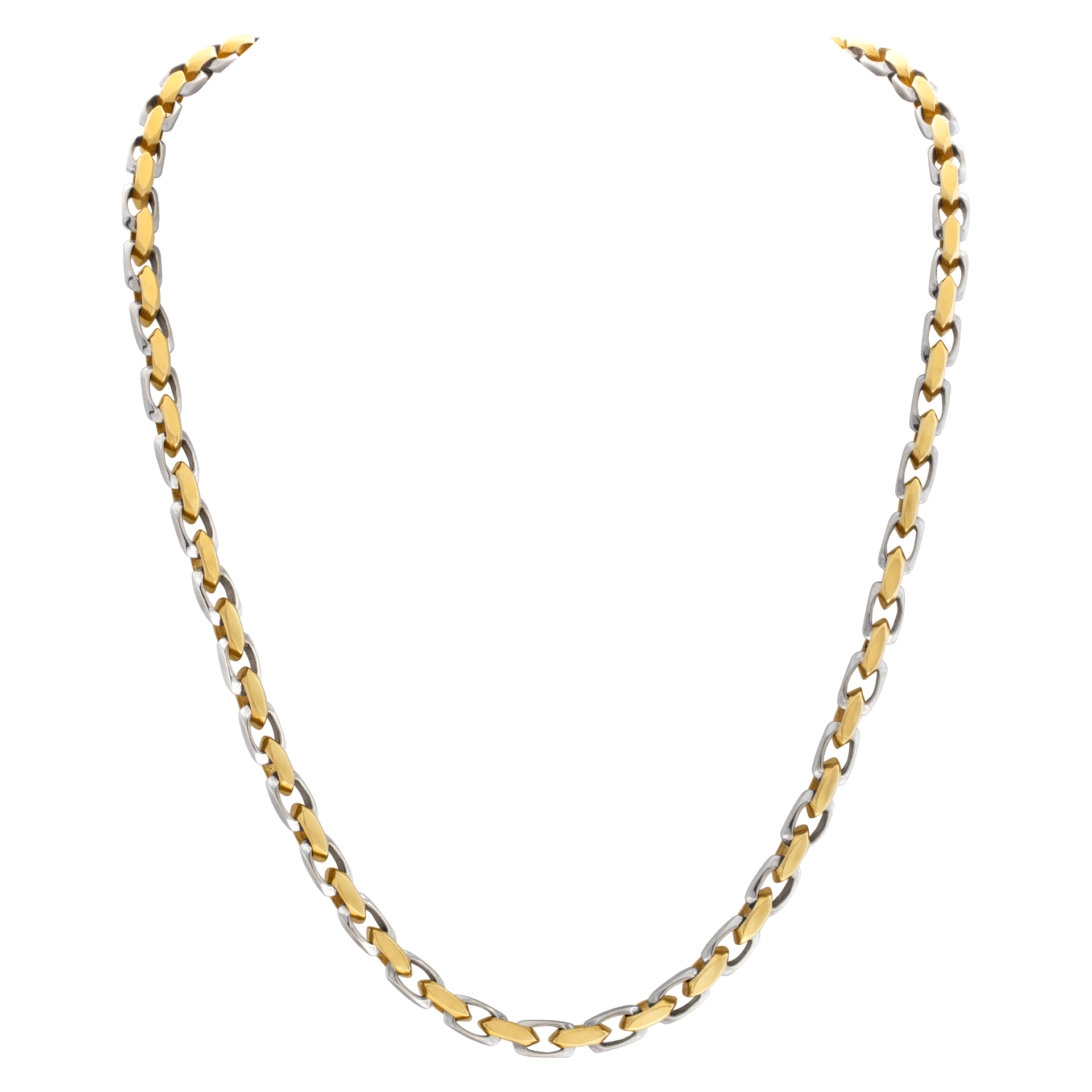 Braccio heavy solid 18k white and yellow gold mens chunky chain image 1