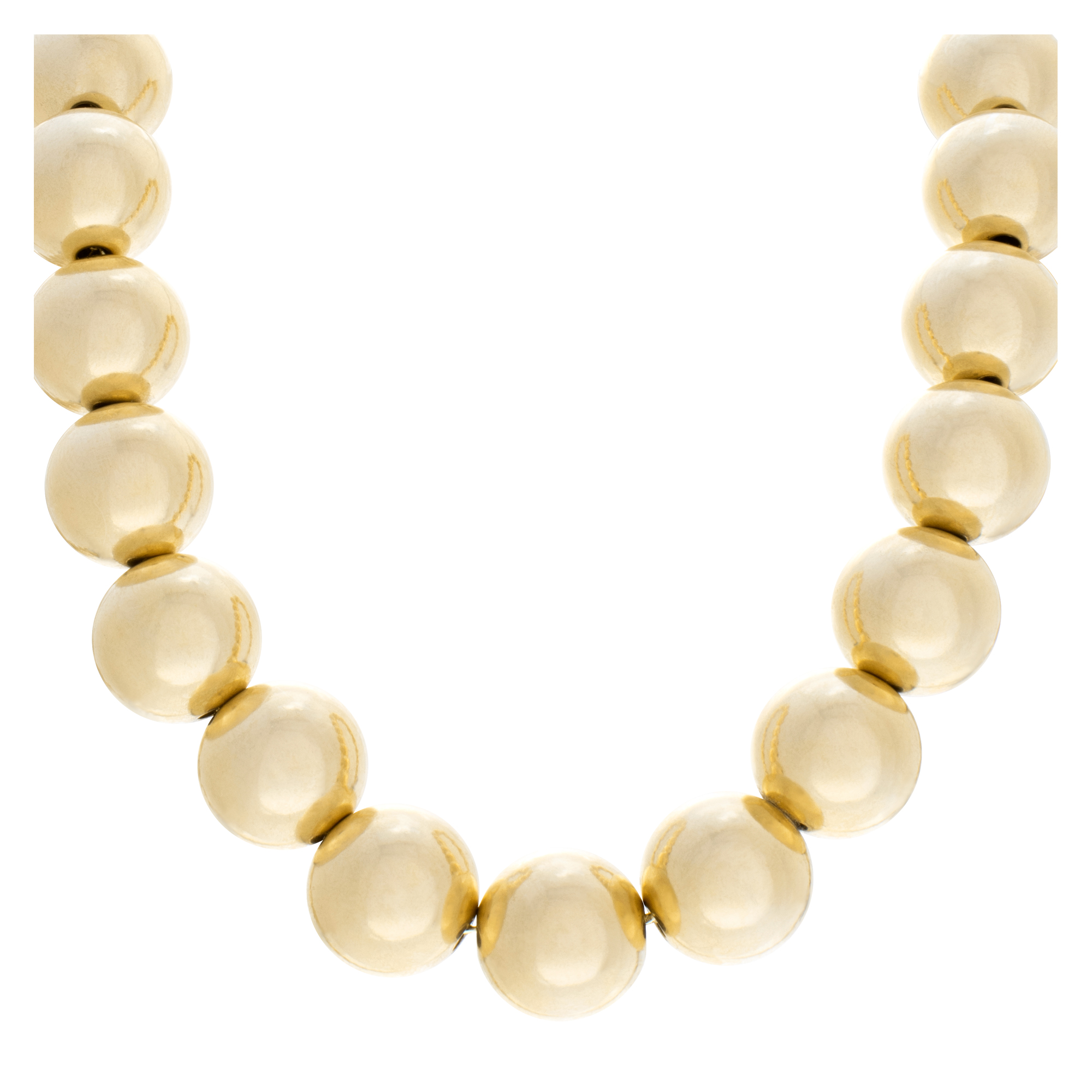 Classic Elegant Necklace With 12 X 12.5 Mm 14k Yellow Gold Beads. 24" Long. image 1