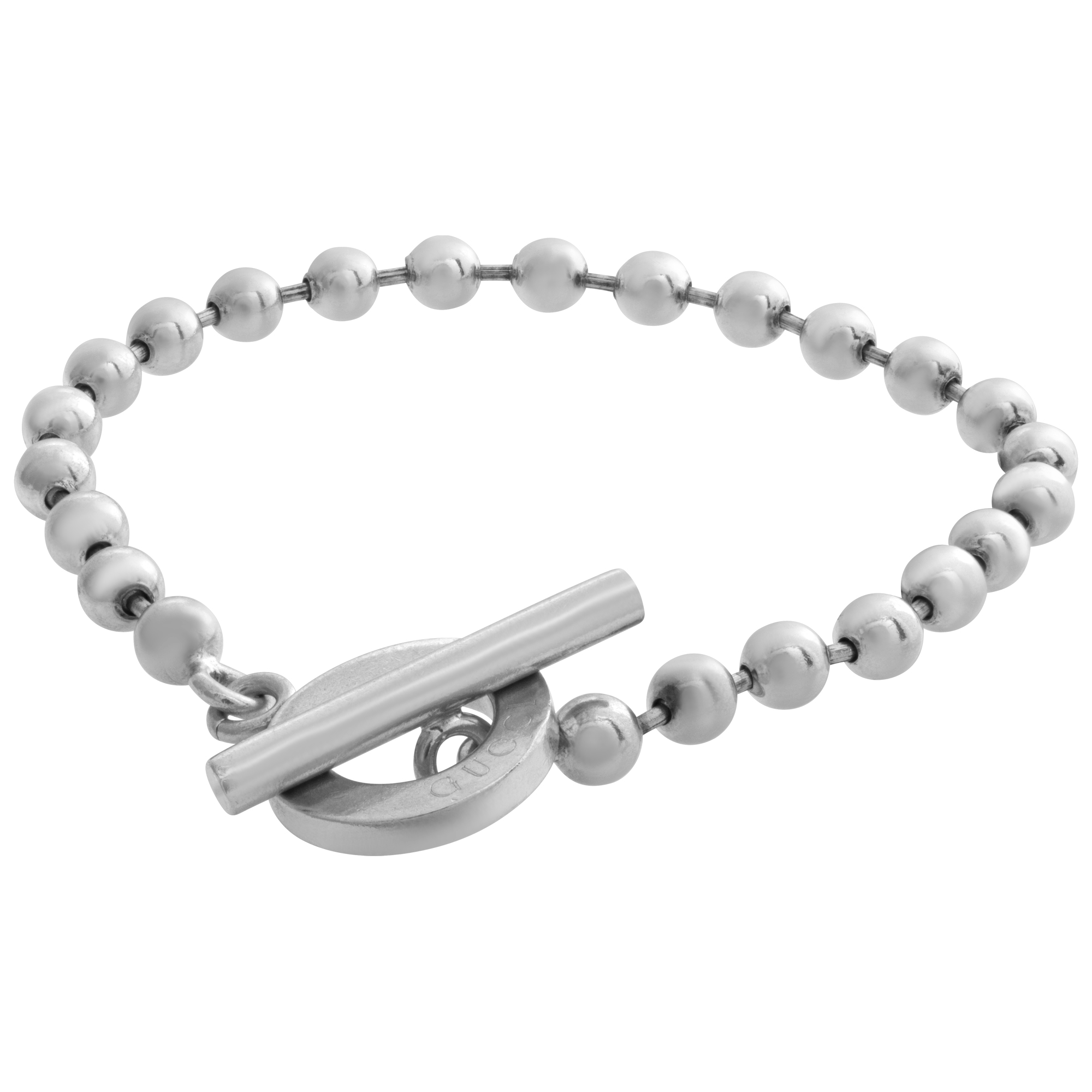 Gucci sterling silver beaded toggle bracelet image 1