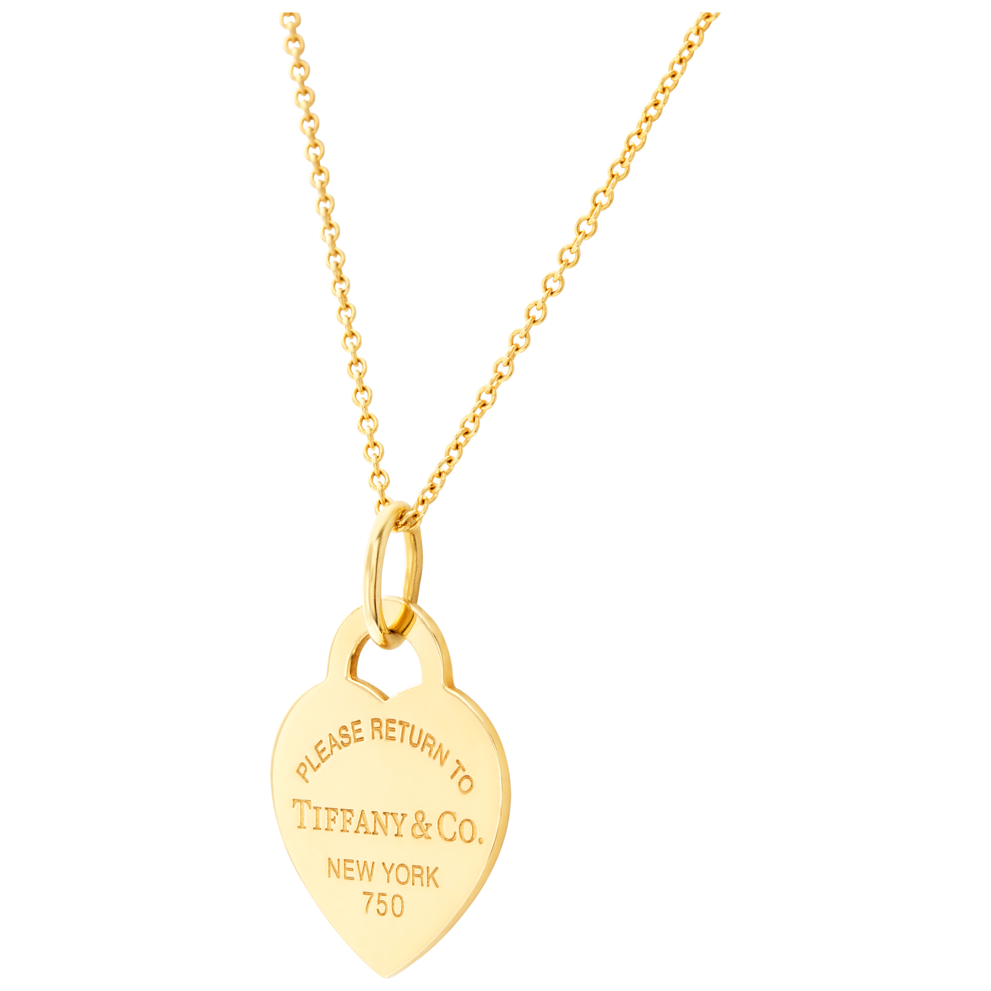 Tiffany & Co. 18k yellow gold "Return To Tiffany" chain and heart shaped pendant image 1