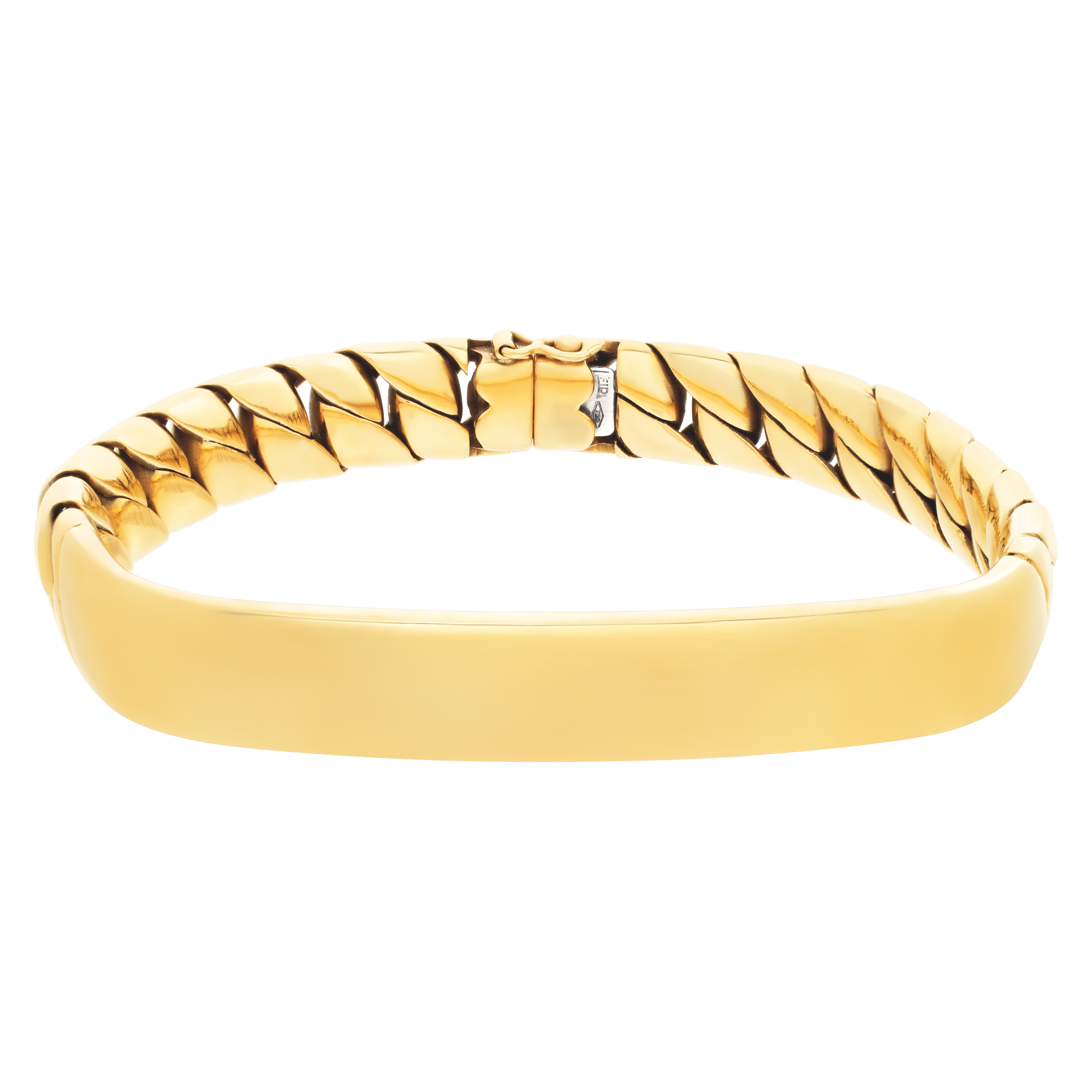 Woven link I.D. bracelet in 18k yellow gold image 1