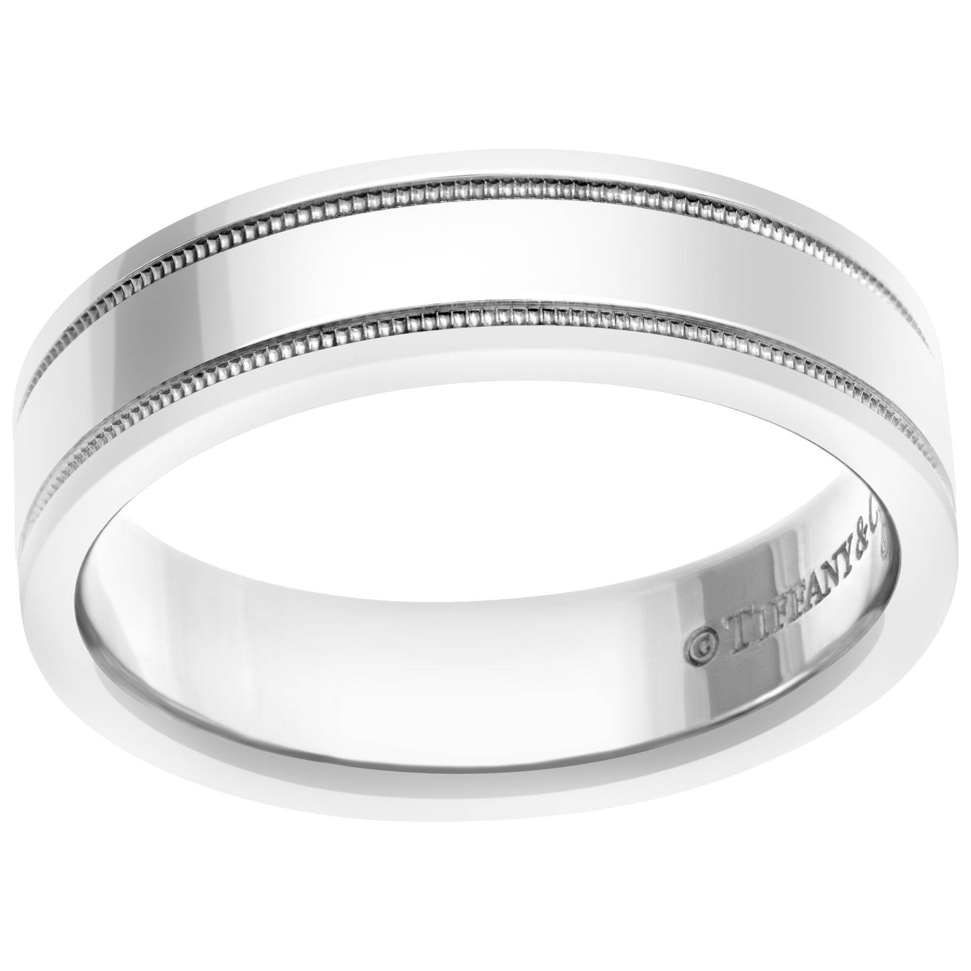 Tiffany & Co. Tiffany Essential Band double milgrain in PT 4 mm wide image 1