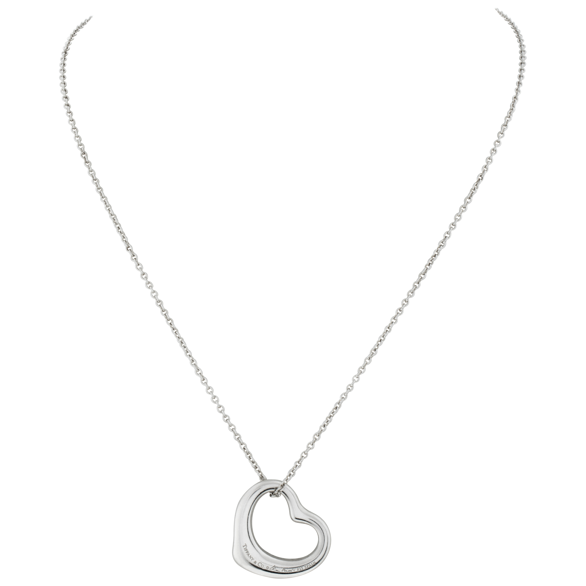 Tiffany & Co. Elsa Perreti Open Heart Pendant Necklace in Sterling Silver image 1