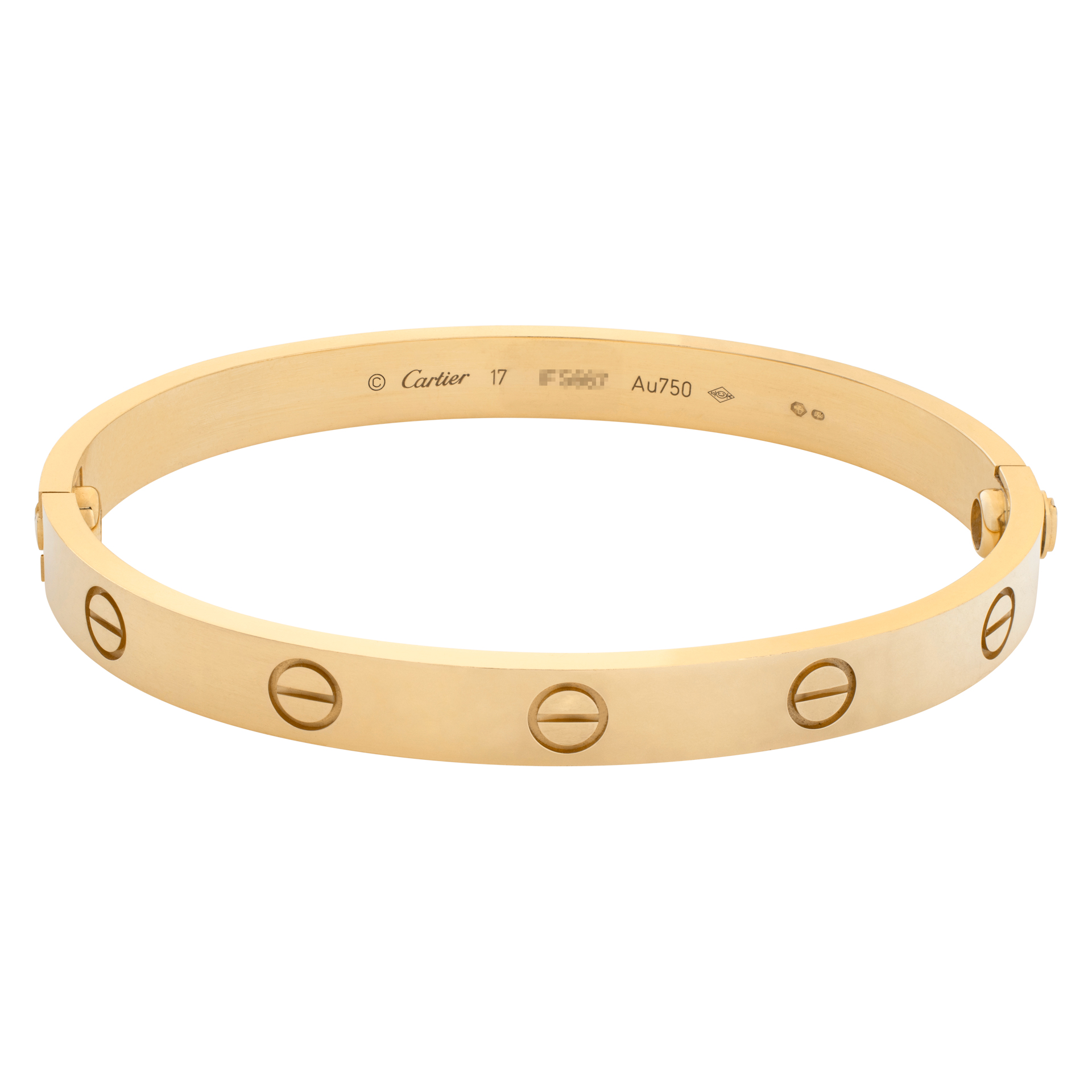 Cartier Love Bracelet in 18K Yellow Gold Size 17- Complete with Box, Cartier Certificate, and Screw Driver image 1