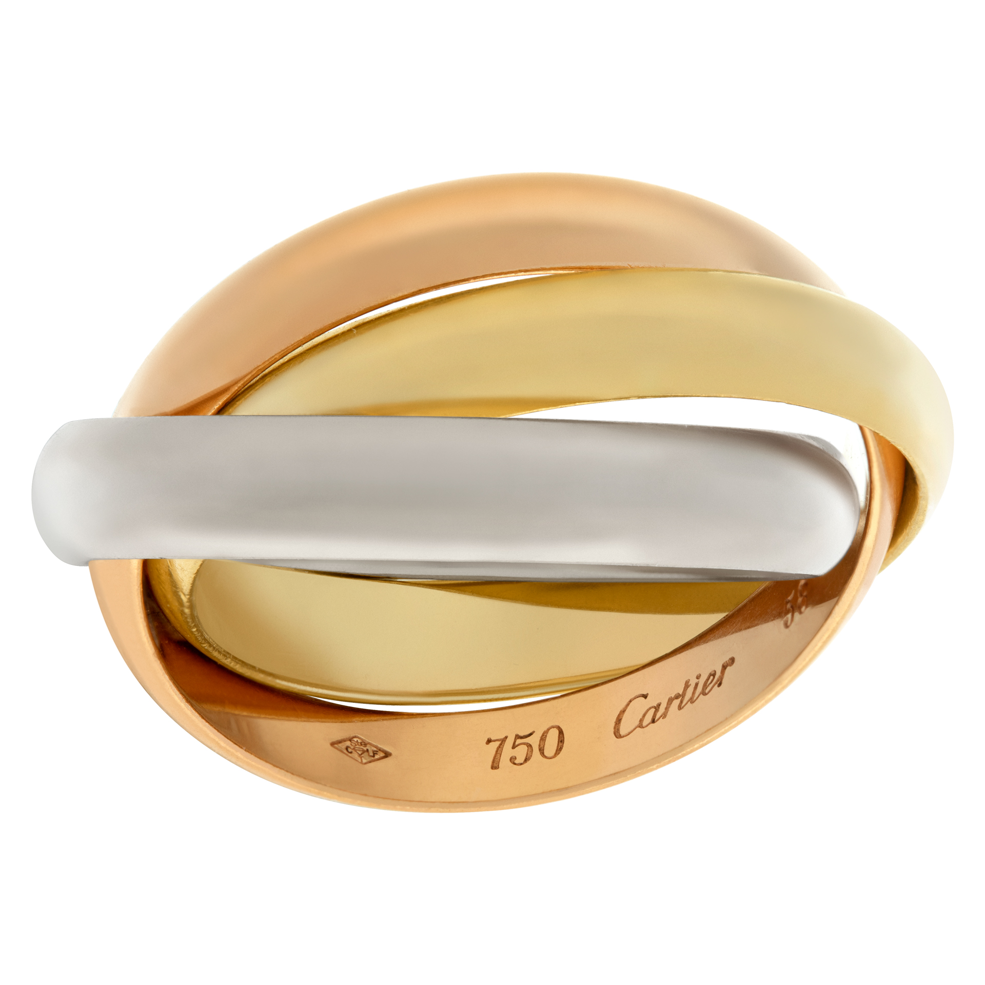 Cartier trinity ring 18k rose, white and yellow gold. image 1