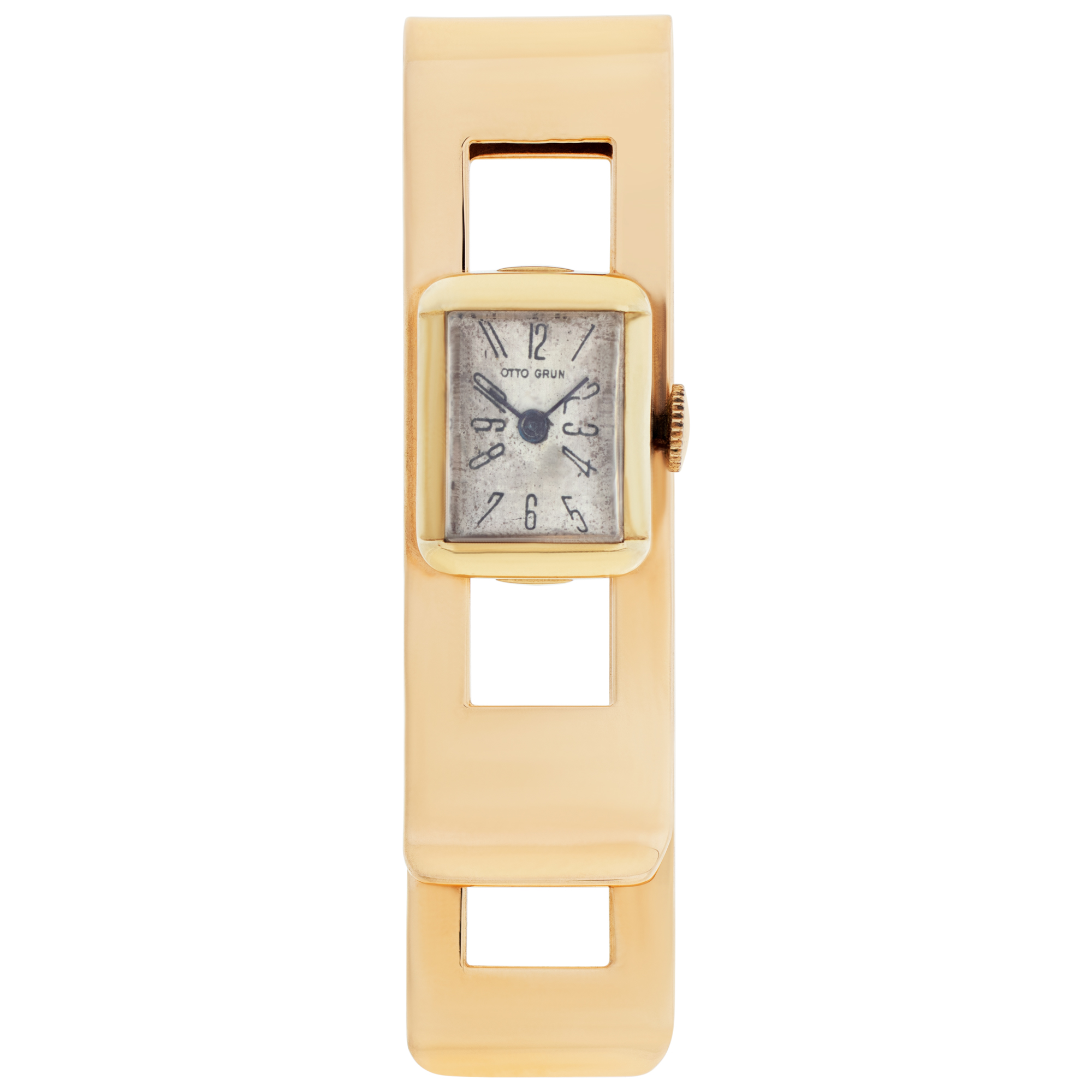 Money Clip in 14k yellow gold with Otto Grun watch image 1