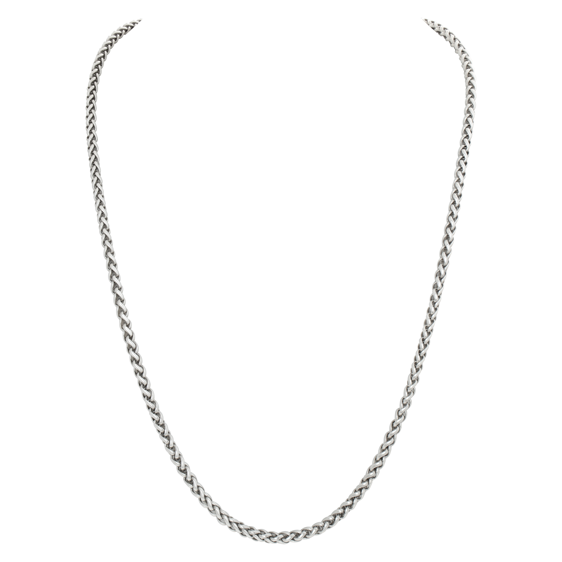 David Yurman 4mm wheat link necklace 30" in sterling silver image 1