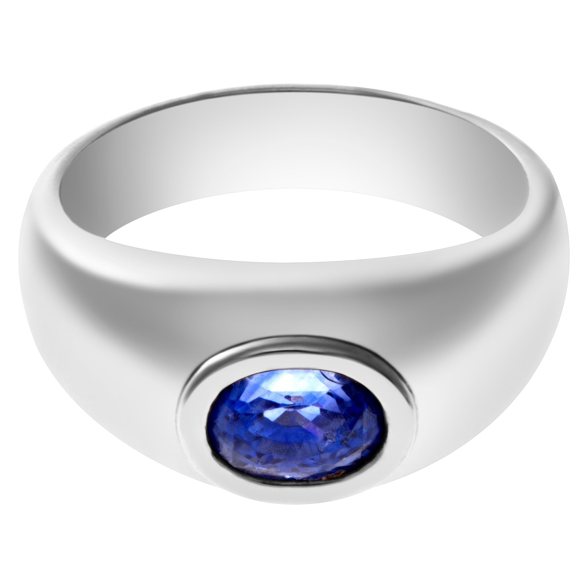 Stately sapphire ring in 14k white gold image 1
