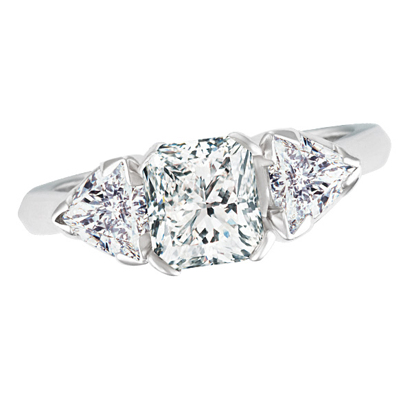 GIA certified diamond engagement ring set in platinum. Size 6.5 image 1