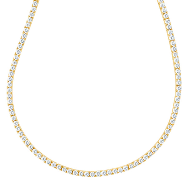 Diamond tennis necklace in 14k yellow gold with app 11.6cts image 1