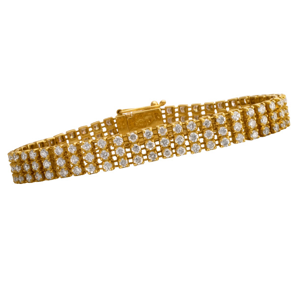 Diamond bracelet in 18k yellow gold w/ 6 cts in diamonds image 1