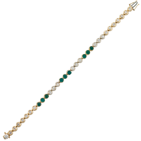 Vintage Diamond and Emerald bracelet image 1