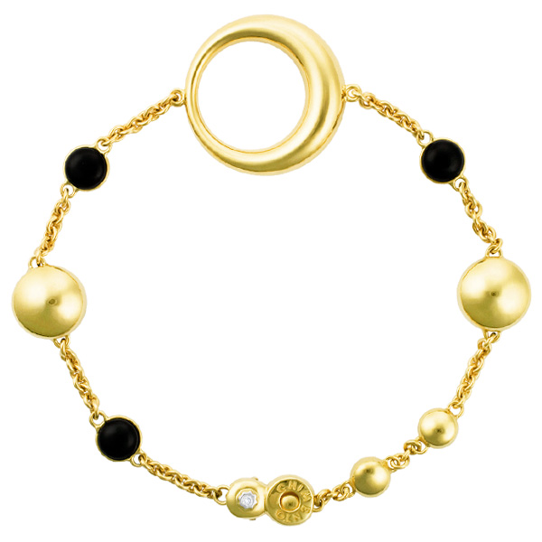 Chimento gold & onyx circle bracelet image 1