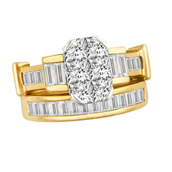 Stunning diamond ring set in 14k yellow gold. 2.00 carats in diamonds. Size 4.5 image 1