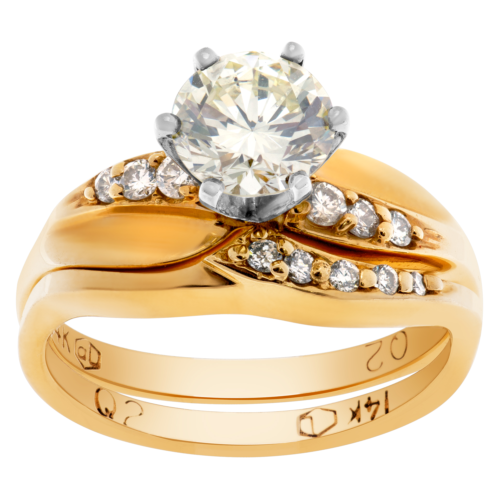 GIA certified round brilliant cut diamond 1.05 carat (W-X Color, VS-1 Clarity) ring image 1