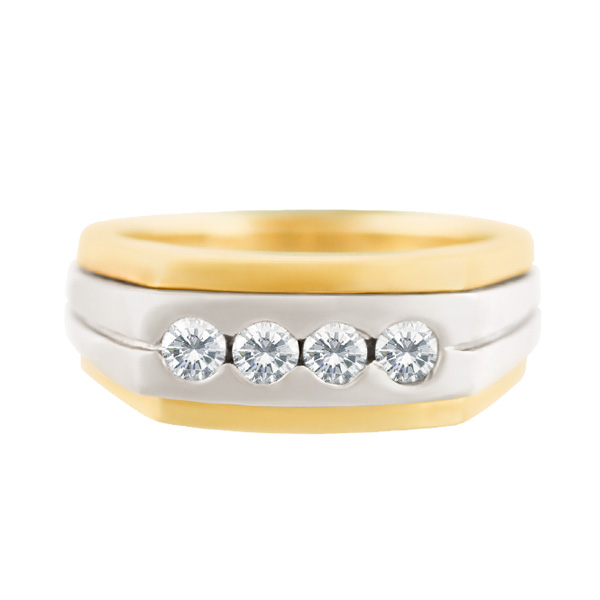 Diamond ring in 14k yellow and white gold with 0.40 carats in round diamonds image 1