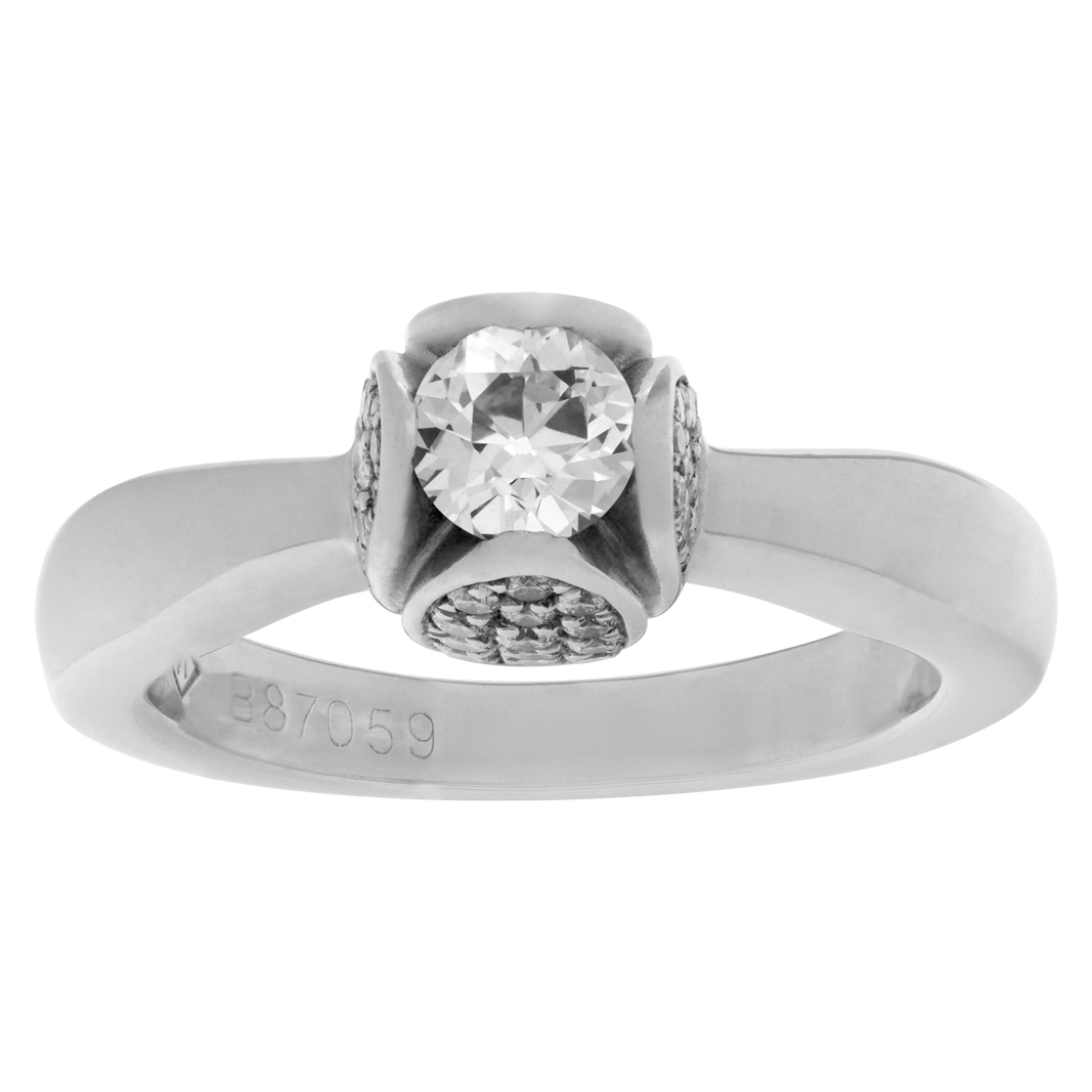 Piaget Tulip ring in 18k white gold. 0.85 carats in diamonds. Size 4.75 image 1