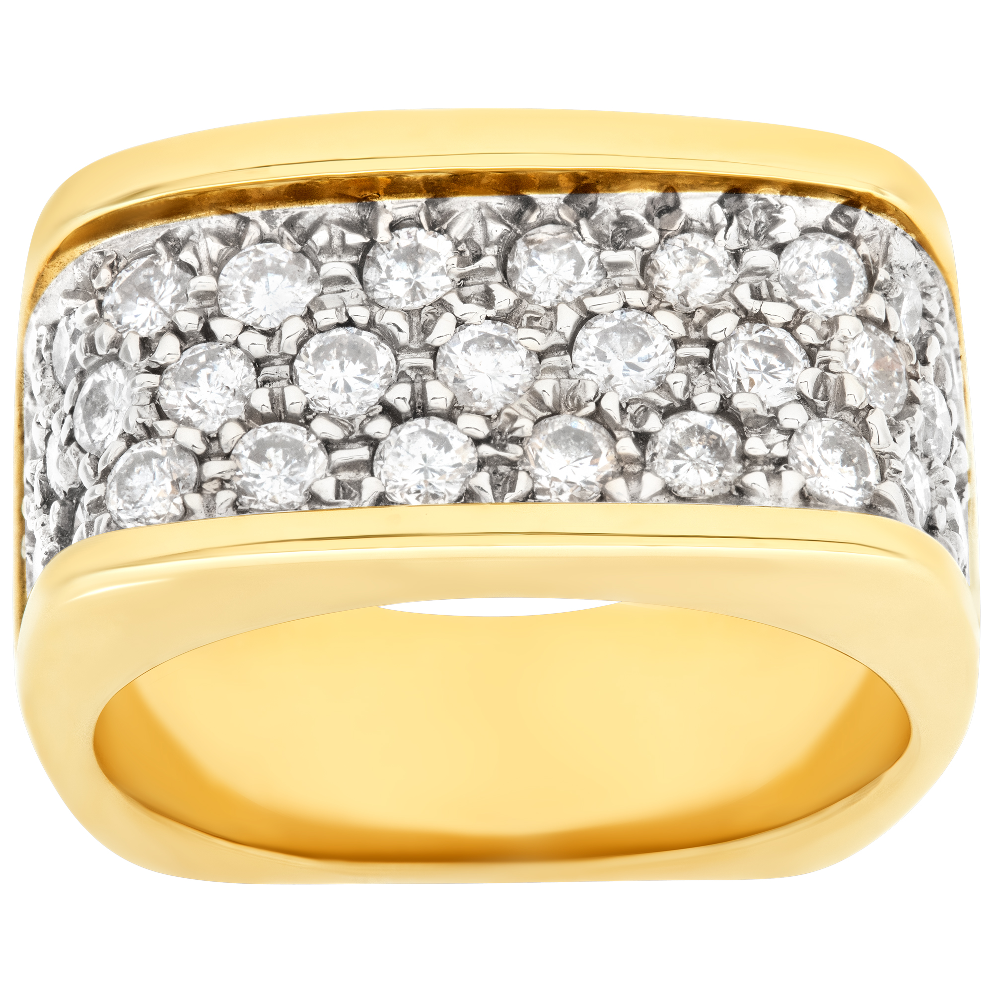 Beautiful 3 row pave diamonds ring with app. 1.50 carat in diamonds Size 6 image 1