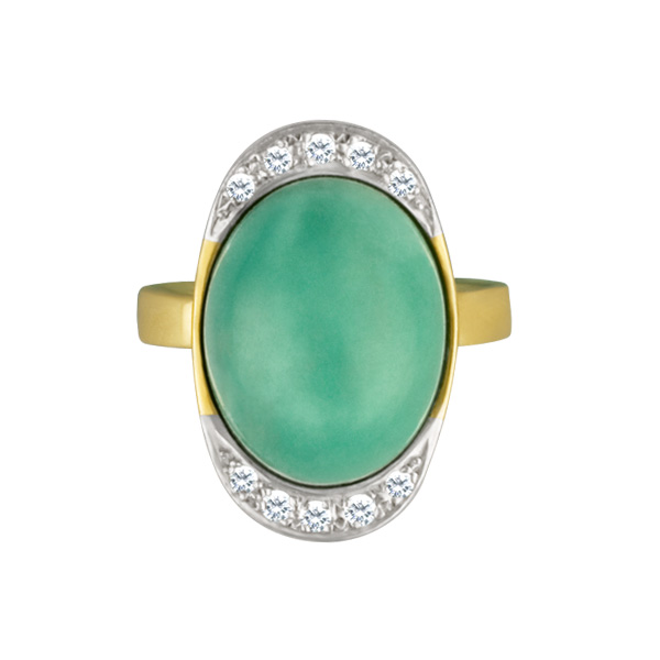 Diamond & Turquoise Ring In 18k image 1