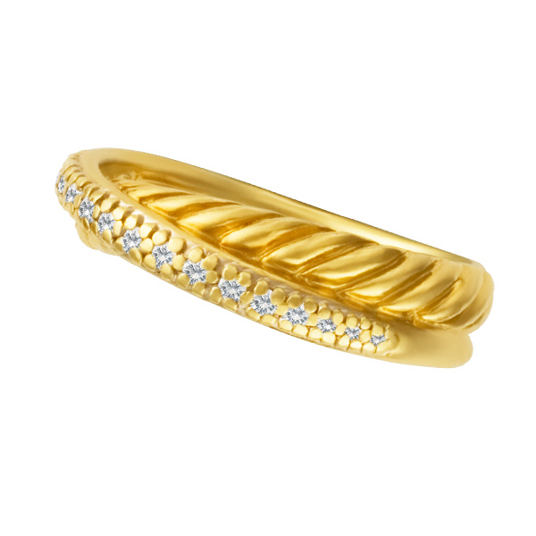 David Yurman 18k yellow gold diamond ring image 1
