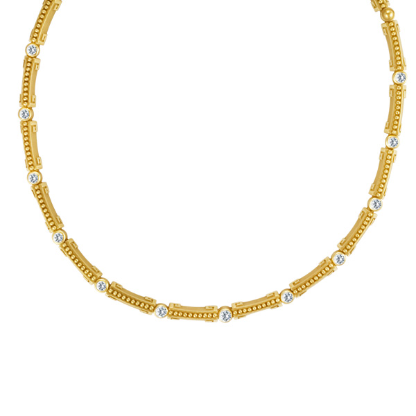 18k choker with app 1.50 cts in round diamond accents image 1