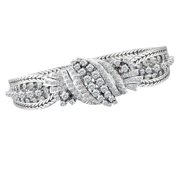 Diamond bracelet in 18k white gold w/ app. 2 carats in diamonds. image 1