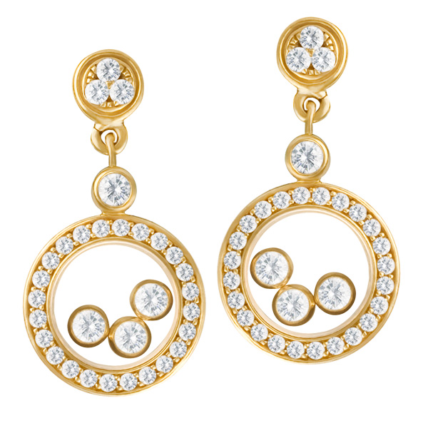 Chopard Happy Diamond earrings in 18k with floating diamonds image 1