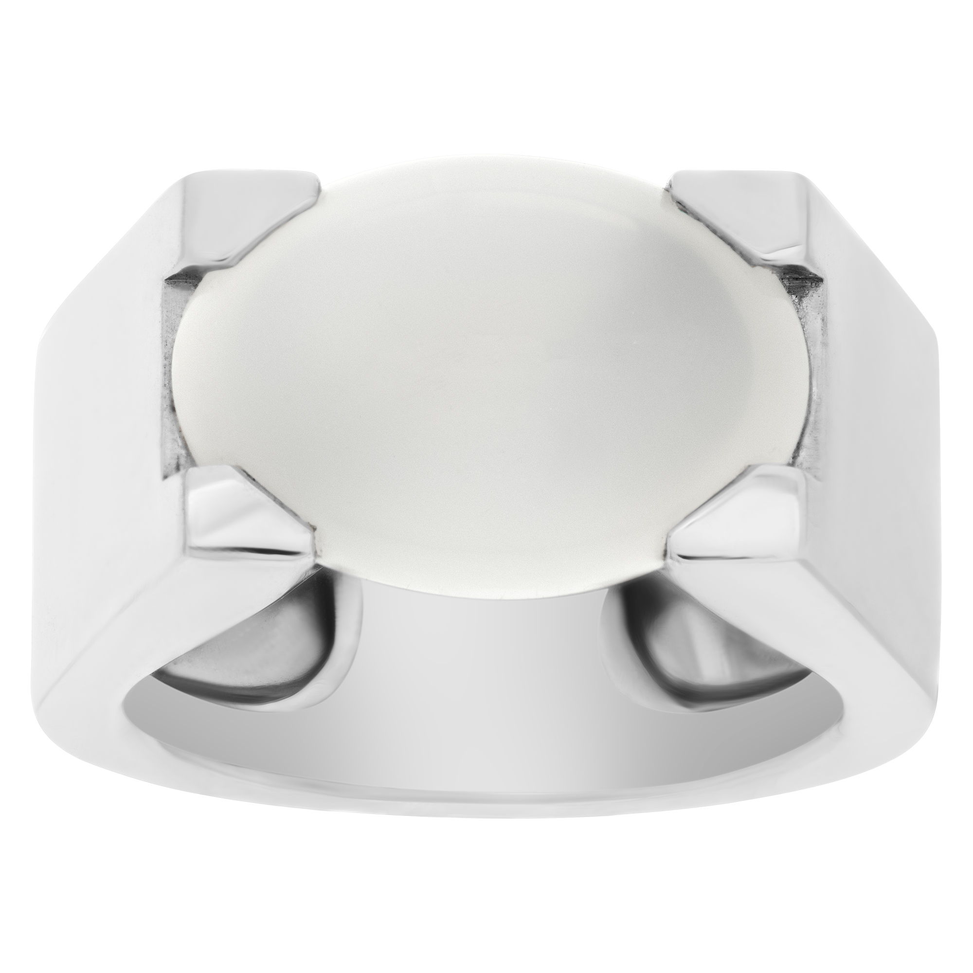 Cartier cabochon moonstone ring in 18k white gold. image 1