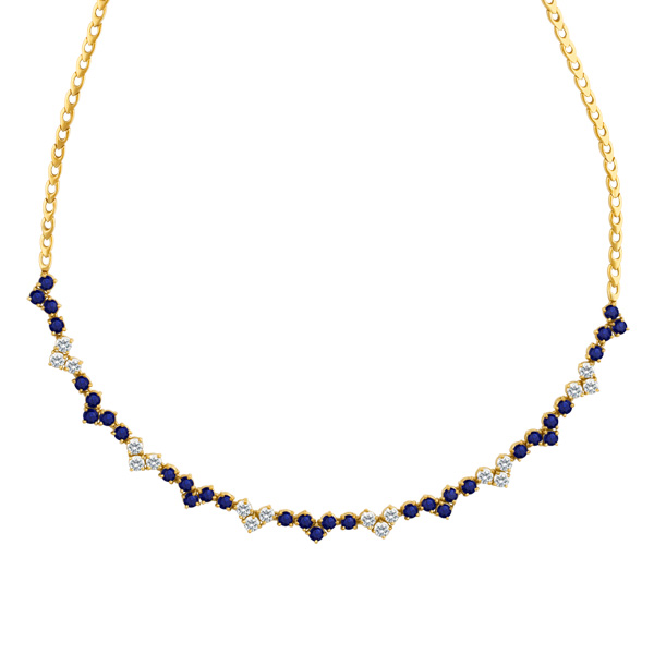 Diamond & sapphire necklace image 1
