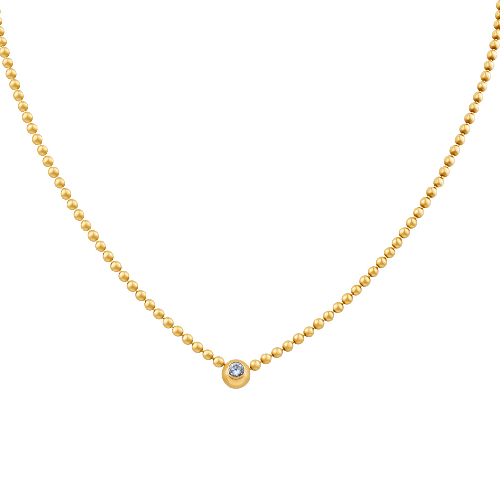 Cartier Diamants Legres de Cartier 18k bead necklace with 0.30 carat diamond; 16" long image 1