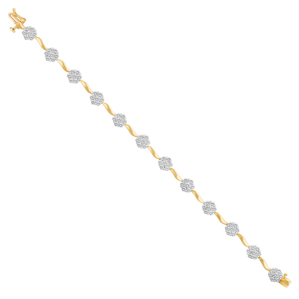 Flower diamond bracelet in 14k with app. 3 cts in diamonds. image 1