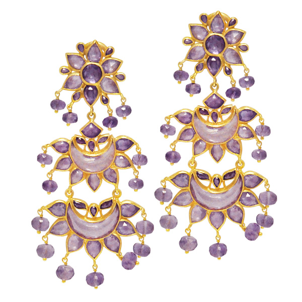 Chandeleir flower earrings in 18k image 1