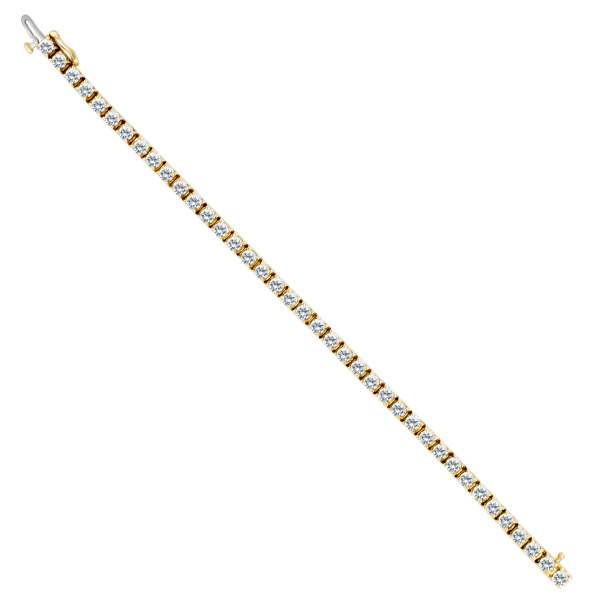 Diamond tennis bracelet in 14k. approx. 6 cts in diamonds (H-I color, SI1 clarity) image 1