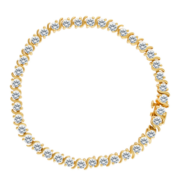 Diamond "S" link tennis bracelet in 14k, app. 5.50 carats in diamonds. Length 7". image 1