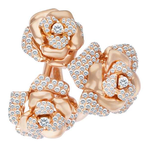  18k rose gold and diamond ring. image 1