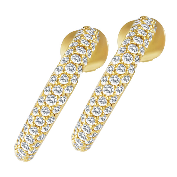 Diamond Hoop Earrings In 18k With App. 2.8 Cts Diamonds image 1