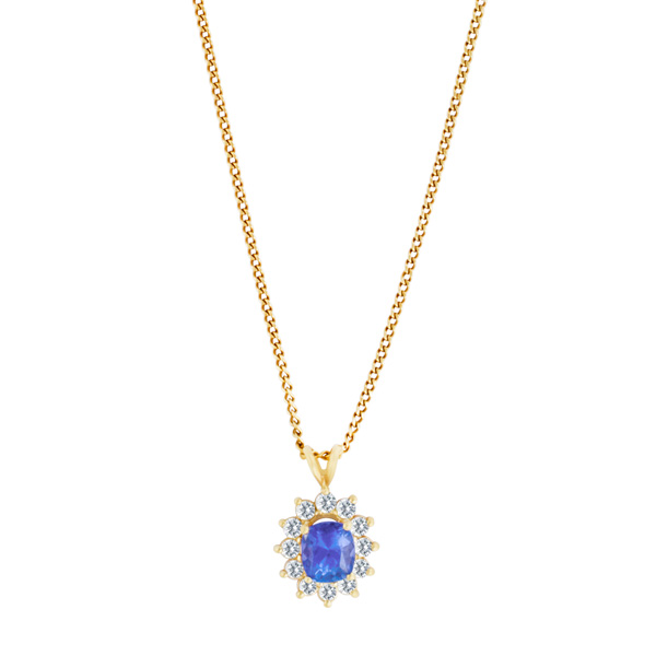 Tanzanite with diamond necklace image 1