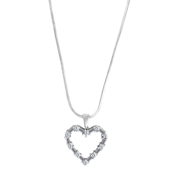 Diamond heart pendant with app. 2 cts in diamonds image 1