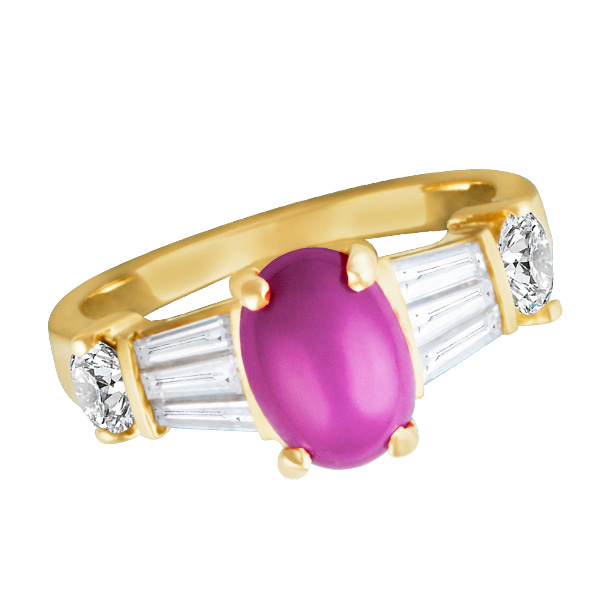Pink star sapphire ring in 14k image 1