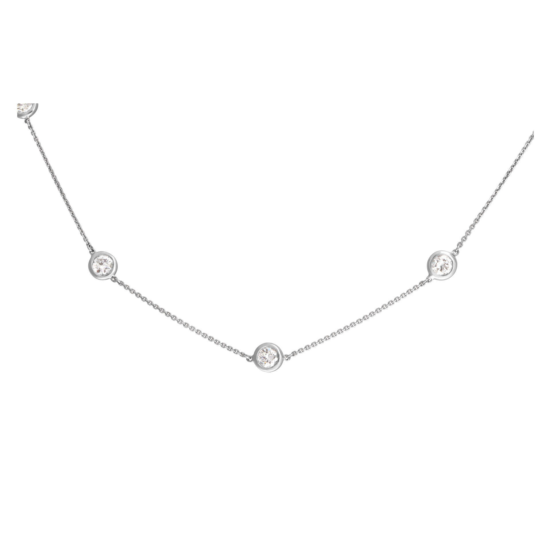 "Diamonds by the Yard" necklace, the 14k white gold. 4.5 carats image 1