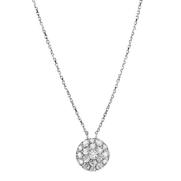 18k white gold diamond necklace image 1