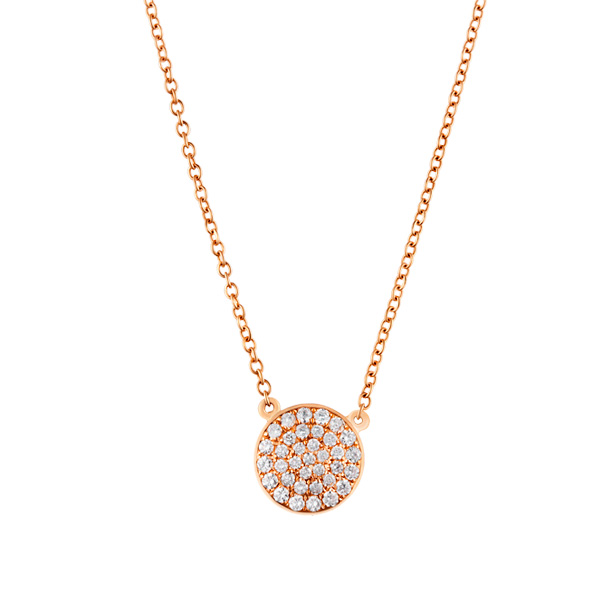 18k rose gold diamond necklace image 1